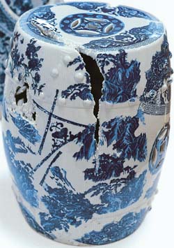 Wang Haichen, *Garden Blues* (2002), porcelain. From the exhibition *Chinese Ceramics Today: Between Tradition and Contemporary Expression* at the Des Lee Gallery, 1627 Washington Ave., Sept. 5-30.
