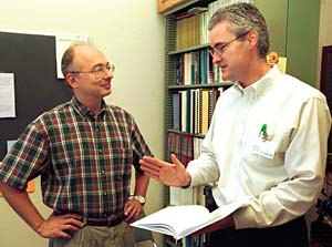 Victor Wickerhauser, Ph.D. (left), professor of mathematics in Arts & Sciences, and Joseph O. Deasy, Ph.D., assistant professor of radiation oncology in the School of Medicine, have used a mathematical tool called 