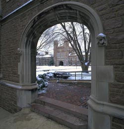 Archway view of West Brookings facade