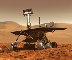 Artist's rendition of the rover on Mars.
