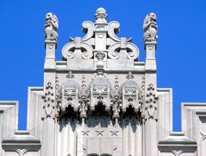 Brookings detail, above archway on east facade