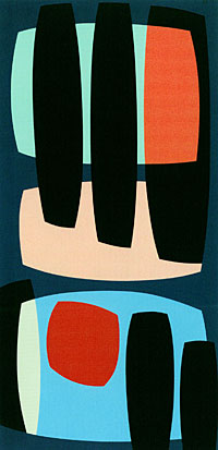 Karl Benjamin, *Black Pillars,* 1957.