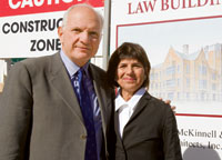 Harry and Susan Seigle in November, 2007, surveying construction of the building that bears their name.