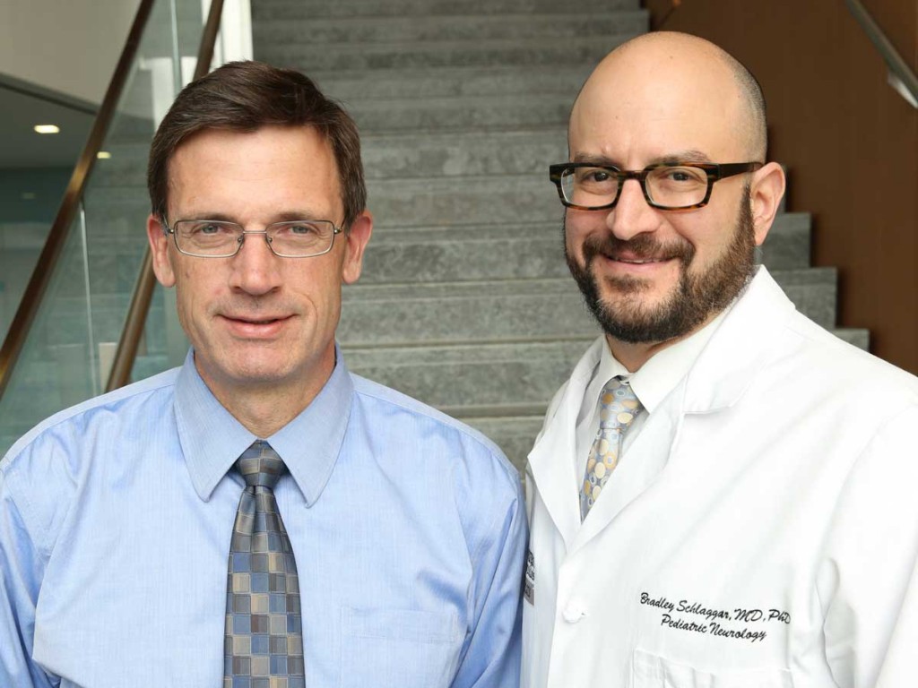 John N. Constantino, MD, (left) and Bradley L. Schlaggar, MD, PhD, are co-directors of Washington University’s Intellectual and Developmental Disabilities Research Center (IDDRC), which has received NIH funding for the next five years. Photo: Washington University