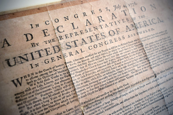 University receives rare copy of Declaration of Independence