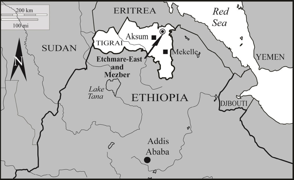 Location of the Mezber archaeological site, northern Ethiopia. (Image: Courtesy of International Journal of Osteoarchaeology)