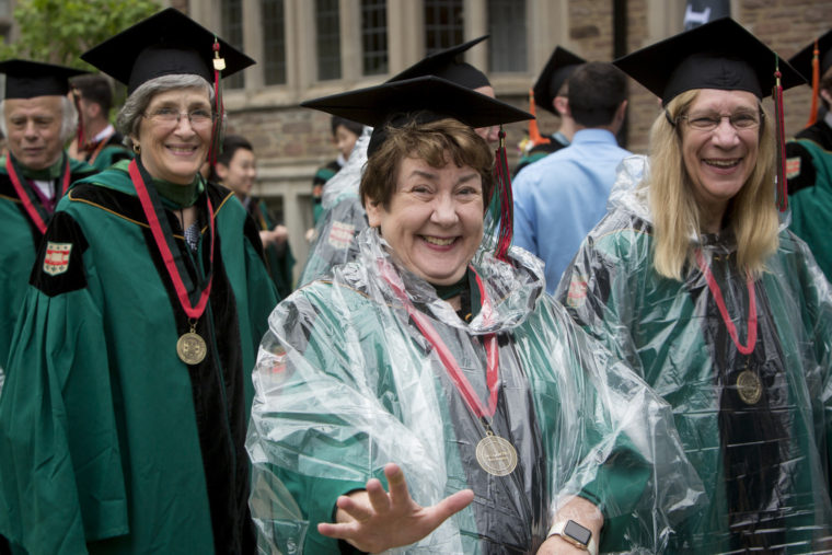 Members of the Class of 1967 celebrate their 50th Reunion, participating in the Commencement procession Friday, May 19, 2017. (Jerry Naunheim Jr./WUSTL Photos)