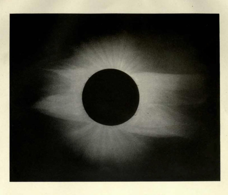 An image of the total solar eclipse of 1889 as recorded by the Washington University Eclipse Expedition to the Sacramento Valley of California.