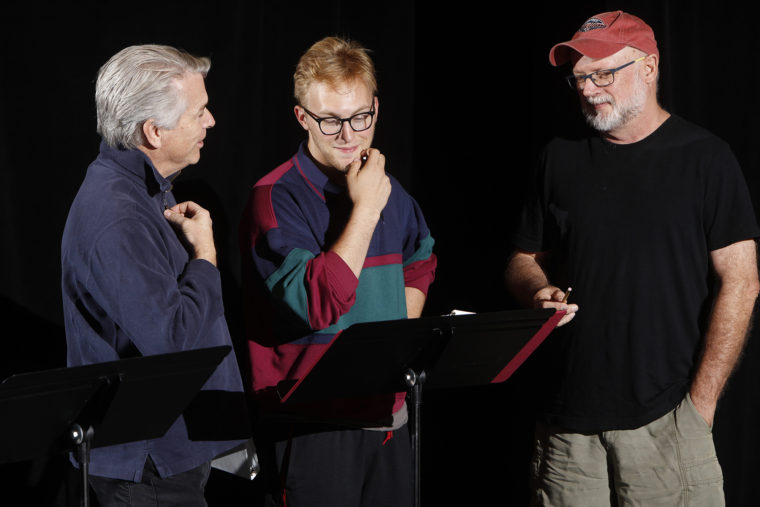 student works on play for Hotchner Festival