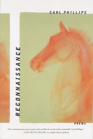 Book cover for Reconnaissance by Carl Phillips, features an orange horse