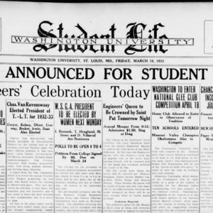 Student Life, March 18, 1932 (Courtesy of Washington University Archives)