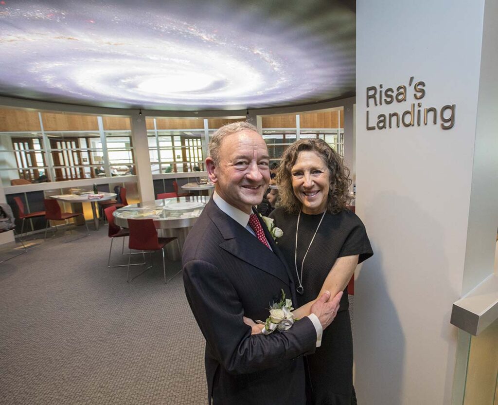 Mark Wrighton and Risa Zwerling Wrighton at Risa's Landing in Olin Library. Photos by Joe Angeles/Washington University