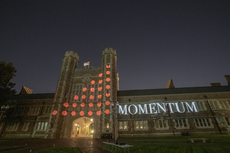 Brookings Hall with Momentum lights
