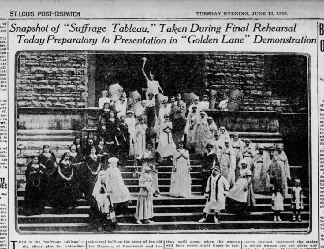 “Suffrage Tableau,” St. Louis Post-Dispatch, Tuesday, June 13, 1916
