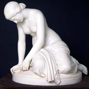 Harriet Hosmer's marble Oenone (1854-55) also is part of the Influence 150 exhibition. Hosmer was the first woman to study anatomy at what would become the School of Medicine and one of the few successful woman artists of her day.