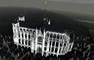 One of a series of computer-generated images of Amiens Cathedral in France, created by a group of scholars and computer specialists led by Stephen Murray. He will speak on 