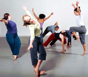 Pictured are student dancers performing an untitled work by David Marchant.