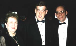 Martin Israel with his wife, Margaret, and son, Sam, at a gala fund-raiser in Pittsburgh to benefit research on Fragile X Syndrome.