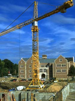 The most recent buildings Leonard Masonry worked on are Uncas A. Whitaker Hall for Biomedical Engineering (background) and the Earth and Planetary Sciences Building, which can be seen in the foreground.