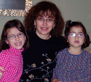 Dora Angelaki with her daughters, Kristina (left) and Natalie.