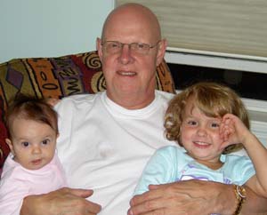 Michael Welch with granddaughters Celia, 1, and Devin, 4.