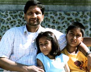 Pandey's husband, Gautam Yadama, Ph.D., associate professor in  the School of Social Work, daughter Aishwarya, 9, and son Sagar, 12.