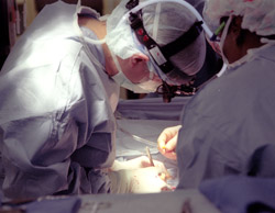 Charles Huddleston performs a pediatric lung transplant.