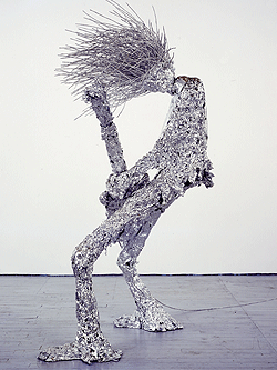 Tom Friedman's *Untitled [Foil Guitarist]* (2004) is a rare figurative sculpture as well as a witty visual pun on 