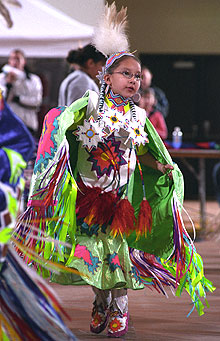 A dancer performs during the junior competition during last year's Pow Wow.