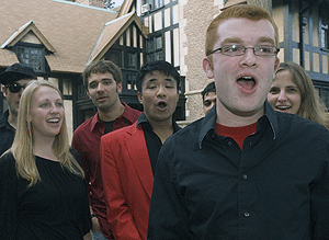 Tenor Andrew Schupanitz leads members of the Amateurs, a co-ed a cappella student singing group, as musical director. Trained in voice from childhood, he contributes two solo performances on the group's fifth CD, but his academic interests took him into economics, literature and philosophy.