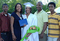 The Bullock family (from left), Thomas, Marjorie, Dominique, Arnold and Arnold Jr. at Dominique's May graduation from Ladue Horton Watkins High School.