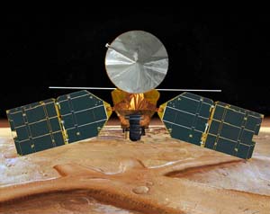 The Mars Reconnaissance Orbiter (MRO) taking pictures of Mars. Software developed by WUSTL researchers now allows viewers everywhere access to early images from the most powerful spectral camera ever sent to Mars.