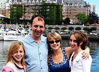 Stoner with his wife Leslie and daughters Caroline, 14 (left), and Meredith, 17, during a recent family vacation to Canada.