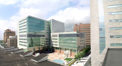 Artist's rendering of a rooftop view of the new BJC Institute of Health at Washington University