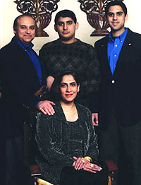 The Thakor family (clockwise, from left): Anjan V. Thakor, Ph.D.; sons Cullen, 19, and Richard, 23; wife, Serry.