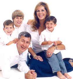 The Gillen family (from left): sons Aidan, 4, and Kyle, 14; Daniel; wife, Patty; son Sean, 4.