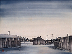 Chiura Obata, *Silent Moonlight at Tanforan Relocation Center,* 1942.