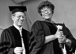 Ella Fitzgerald receives an honorary doctor of fine arts degree