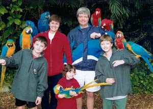 Downey and family enjoy Parrot Jungle during a vacation in Miami.