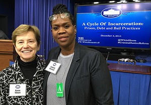 Washington University's Karen Tokarz (left) and Kimberly Norwood attended events recently in Washington, D.C., focused on incarceration. 