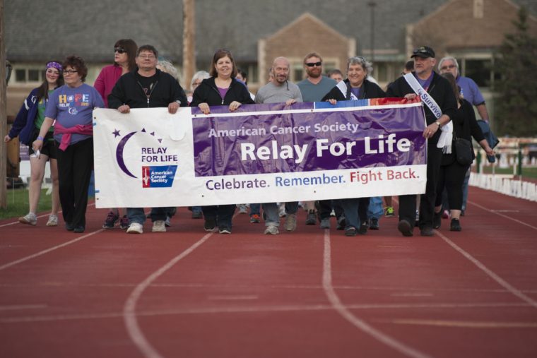Students walk in Relay for Life