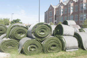 rolls of field turf