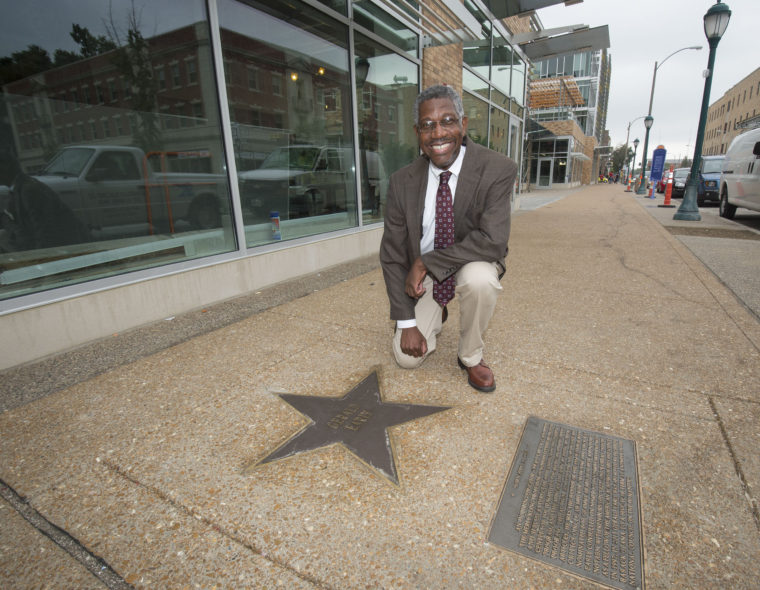 Gerald Early with his star on the walk of fame in the UCity Loop