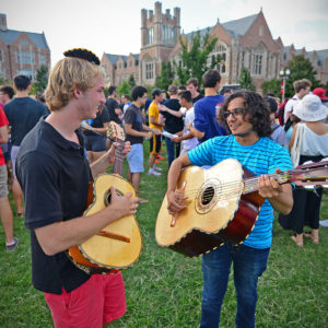 students play music