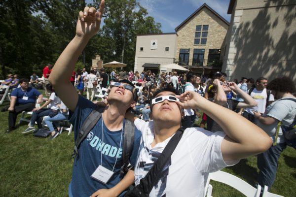 International students marvel at the Great American Eclipse