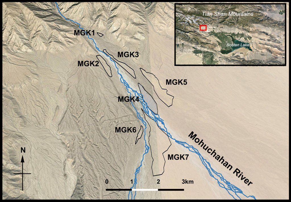 Researchers have identified seven areas along the Mohuchahan River where ancient irrigation systems once functioned. The current study focuses the MGK4 plot.