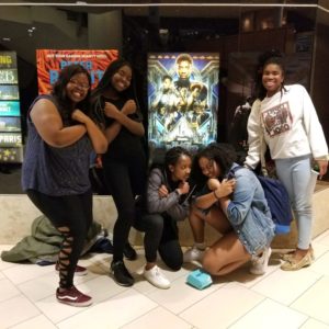 Students at the movie "Black Panther"
