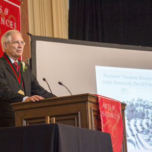 Wertsch speaks at the ceremony installing him as David R. Francis Distinguished Professor in 2016.