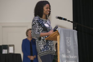 Jasmine Brown receives an award