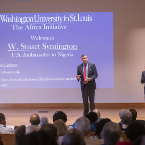 W. Stuart Symington, U.S. ambassador to Nigeria, speaks